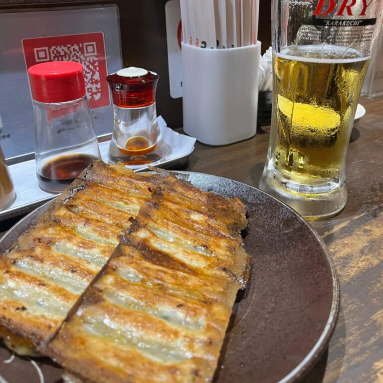 일본 차오차오 교자 만두와 맥주